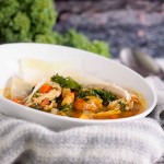 Wloska zupa z kurczakiem, pieczonym czosnkiem i parmezanem / Italian chicken, roasted garlic and parmesan soup