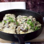 Ryba z pieczarkami w sosie smietanowym / Baked fish with mushrooms and cream sauce