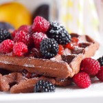 Pełnoziarniste gofry czekoladowe / Chocolate whole wheat waffles