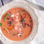 Zupa botwinkowa z ziemniakami i fetą / Young beet soup with potatoes and feta cheese