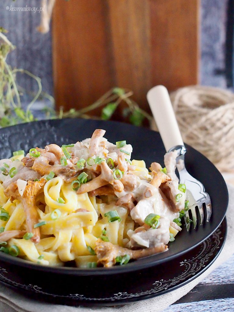 Makaron w sosie z wieprzowiną i kurkami / Pork and chanterelle pasta